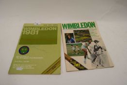 WIMBLEDON 1981 LAWN TENNIS CHAMPIONSHIPS PROGRAMME TOGETHER WITH FURTHER RELATED MAGAZINE