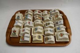 COLLECTION OF VARIOUS CRESTED MINIATURE CHEESE DISHES