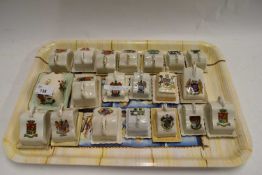 COLLECTION OF MINIATURE CRESTED CHEESE DISHES