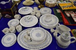 ROYAL DOULTON DINNER AND TEA SET IN THE GALAXY PATTERN COMPRISING GRADUATED SERVING DISHES, TWO