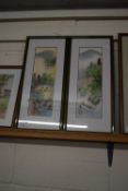 PAIR OF JAPANESE WATERCOLOURS