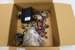 BOX OF MIXED COSTUME JEWELLERY