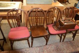 SET OF FOUR WHEEL BACK KITCHEN CHAIRS