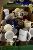 LARGE COLLECTION OF VARIOUS DECORATED MUGS TO INCLUDE LOCAL INTEREST