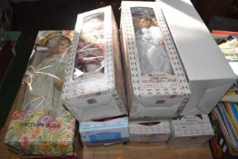 COLLECTION OF MODERN PORCELAIN HEADED DOLLS IN ORIGINAL BOXES