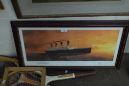 ADRIAN RIGBY, 'TITANIC'S LAST SUNSET', COLOURED PRINT, F/G