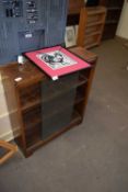 20TH CENTURY OAK BOOKCASE WITH SLIDING GLASS DOORS