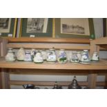 COLLECTION OF SMALL DEVONWARE VIOLET VASES