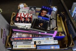 COLLECTION VARIOUS VIDEOS, CASSETTES AND CDS OF ELVIS
