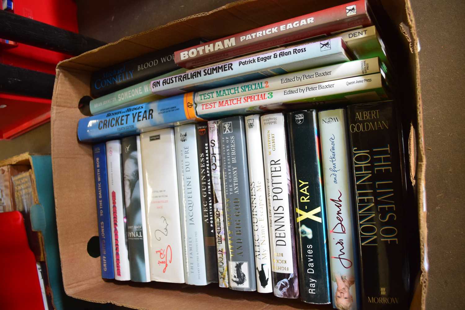 ONE BOX OF BOOKS - MODERN FIRSTS, CRICKET INTEREST