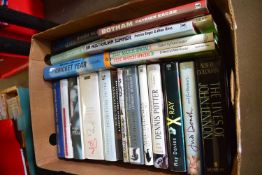 ONE BOX OF BOOKS - MODERN FIRSTS, CRICKET INTEREST