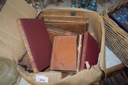 BOX CONTAINING VARIOUS BOOKS TO INCLUDE LEATHER BOUND VOLUMES, 'THE BEAUTIES'