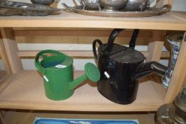 TWO METAL WATERING CANS