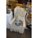 WINGBACK ARMCHAIR WITH LOOSE FLORAL COVERS