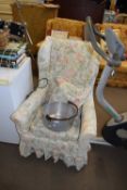 WINGBACK ARMCHAIR WITH LOOSE FLORAL COVERS