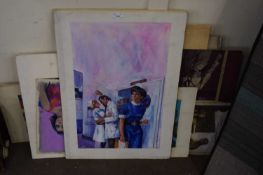 LARGE COLLECTION VARIOUS MID-CENTURY PORTRAIT STUDIES TO INCLUDE NURSES, FILM SCENES, AND OTHERS