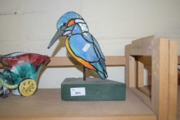 MODERN LEAD GLASS MODEL OF A KINGFISHER