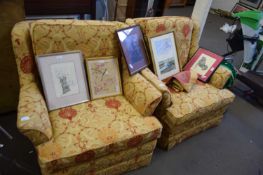 PAIR OF FLORAL UPHOLSTERED ARMCHAIRS