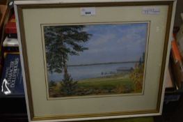 MIKE FOSTER, STUDY OF A LAKESIDE SCENE, PASTEL, F/G