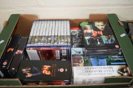 ONE BOX OF DVDS TO INCLUDE '24' AND 'CHURCHILL'S BODYGUARD' ETC