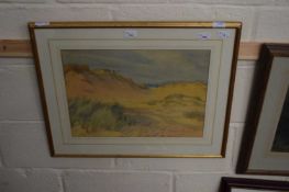 Sand Dunes, watercolour (contemporary),unsigned,14x19ins, framed, mounted and glazed.