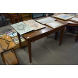 20TH CENTURY OAK RECTANGULAR SIDE OR DINING TABLE WITH SINGLE DRAWER