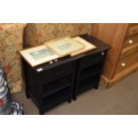 PAIR OF BLACK BEDSIDE CABINETS