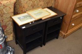 PAIR OF BLACK BEDSIDE CABINETS