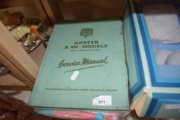 MIXED LOT: COMPRISING AN AUSTIN A40 SERVICE MANUAL PLUS BEANO BOOK 1983 AND HORNBY RAILWAY