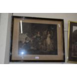 19TH CENTURY LITHOGRAPHIC PRINT OF CLASSICAL LADIES, INDISTINCTLY SIGNED IN PENCIL, F/G
