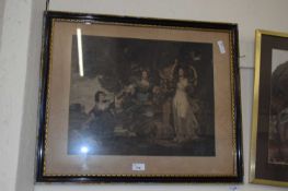 19TH CENTURY LITHOGRAPHIC PRINT OF CLASSICAL LADIES, INDISTINCTLY SIGNED IN PENCIL, F/G