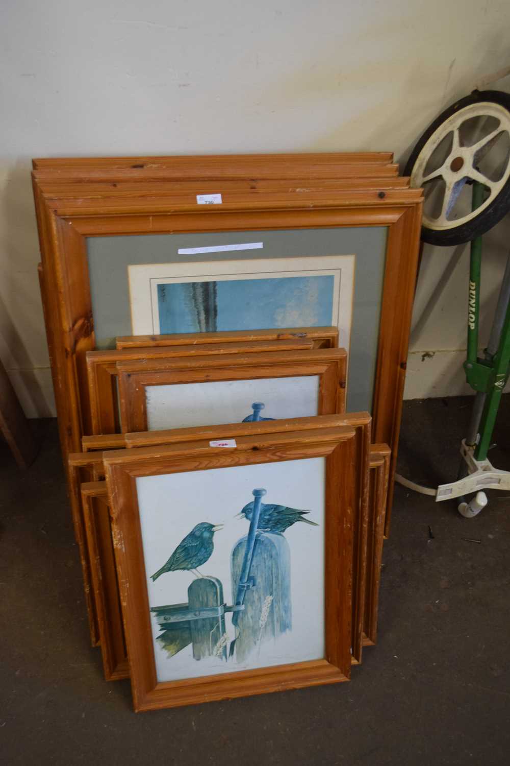 LARGE COLLECTION OF PINE FRAMED PRINTS