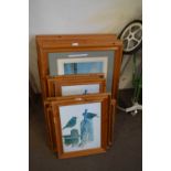 LARGE COLLECTION OF PINE FRAMED PRINTS