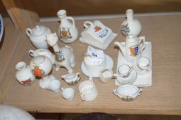 COLLECTION VARIOUS CRESTED AND MINIATURE CHINA WARES