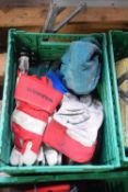 Box containing quantity of gardening gloves etc