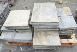 Quantity of slate paving slabs of various sizes