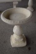 Composite bird bath, height 54cm x width 40cm approx