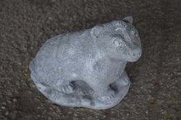 Garden ornament of a badger, length approx 35cm