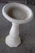 Composite formed bird bath, height 65cm, width 40cm