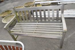 Wooden garden bench, approx 122cm wide