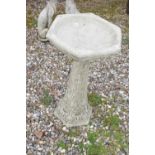 Decorative composite bird bath, approx 60cm high