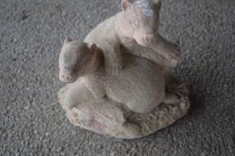 Composite model of a pair of badgers, height approx 30cm