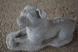 Garden ornament formed as a dog, length 40cm