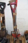 Quantity of garden tools to include rakes, edgers etc