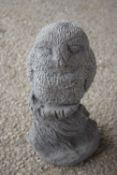 Composite garden ornament formed as an owl, height 30cm