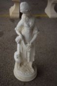 Composite garden statue of a shepherdess, height 60cm