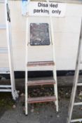 Three rung step ladder