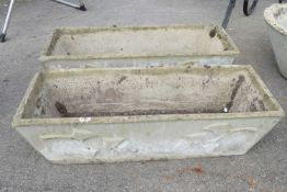 Pair of composite planting troughs, 80cm long, 30cm wide, 22cm high