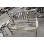 Wooden garden bench, 123cm wide