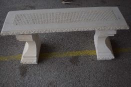 Concrete garden bench, width approx 105cm, height 40cm